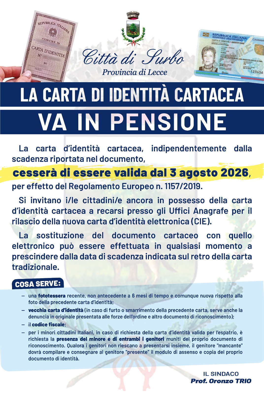 Dal 3 agosto 2026 la carta d’identità cartacea non sarà più valida