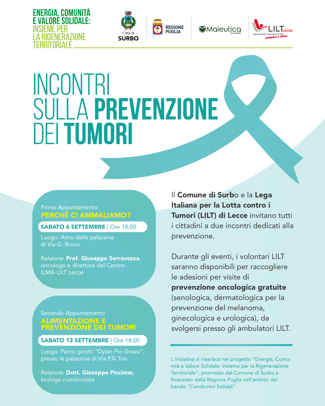 INCONTRI SULLA PREVENZIONE DEI TUMORI