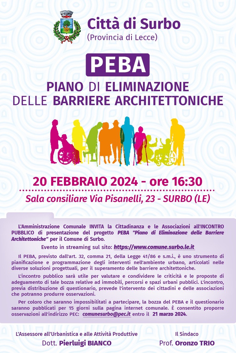 PIANO DI ELIMINAZIONE DELLE BARRIERE ARCHITETTONICHE