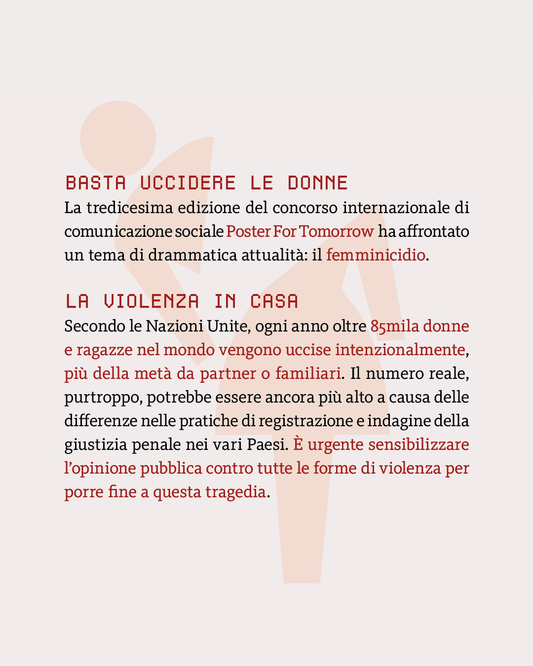 "STOP KILLING WOMAN - BASTA UCCIDERE LE DONNE": la Città di Surbo "adotta" i dieci manifesti